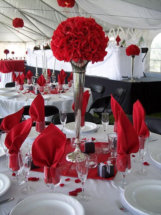 Бело-красная свадьба: оформление торжества в красно-белом стиле