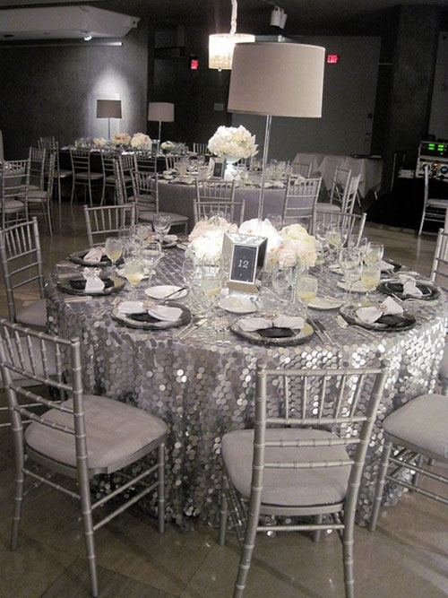 Украшение для стола на серебряную свадьбу