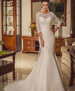 Свадебное платье русалка со шлейфом модель 1503